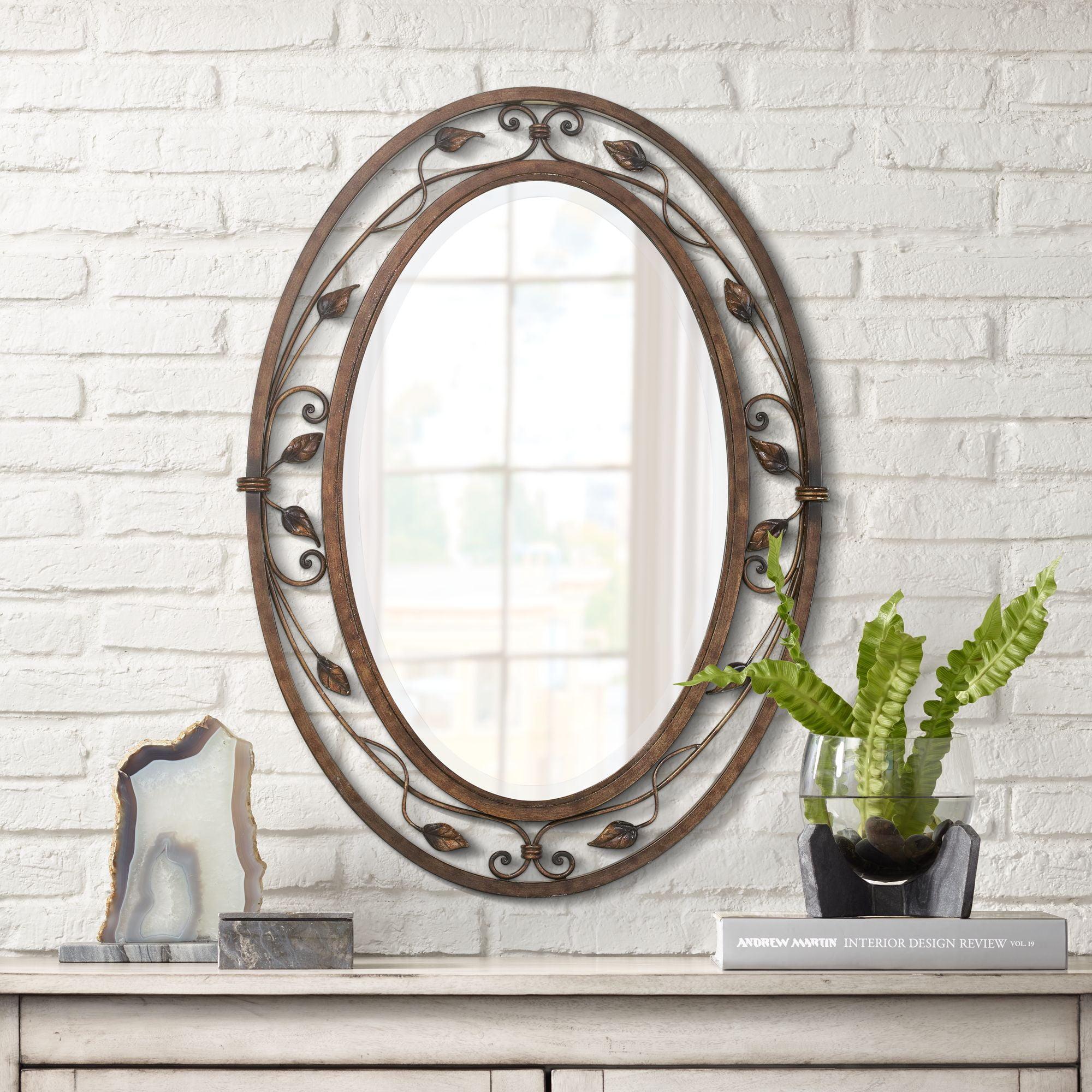 Eden Park Oval French Bronze Beveled Vanity Wall Mirror 39"