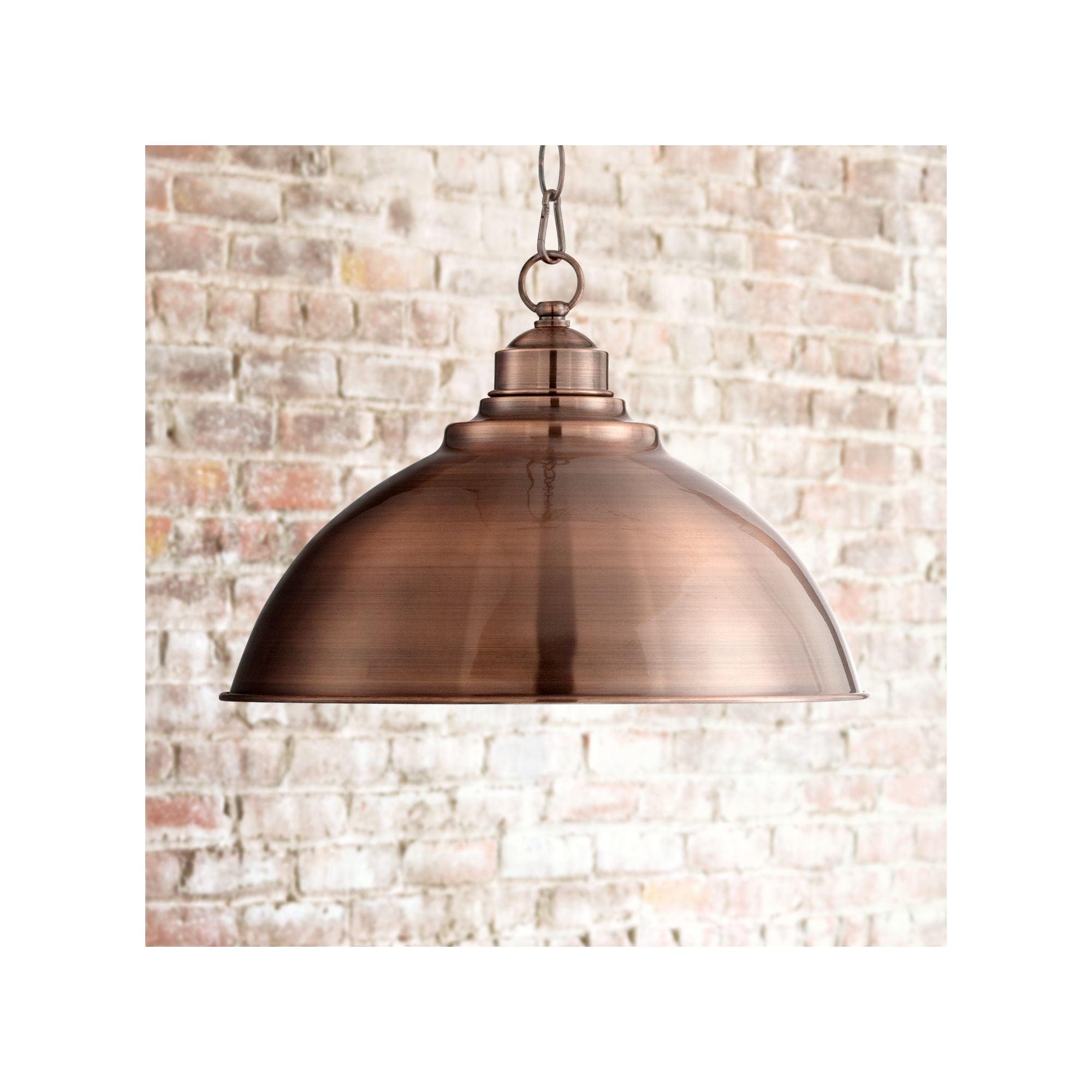 Franklin Iron Works Southton Copper Swag Pendant Light 13 1/4" Wide Industrial Rustic Dome Shade for Dining Room House Foyer Kitchen Island Entryway