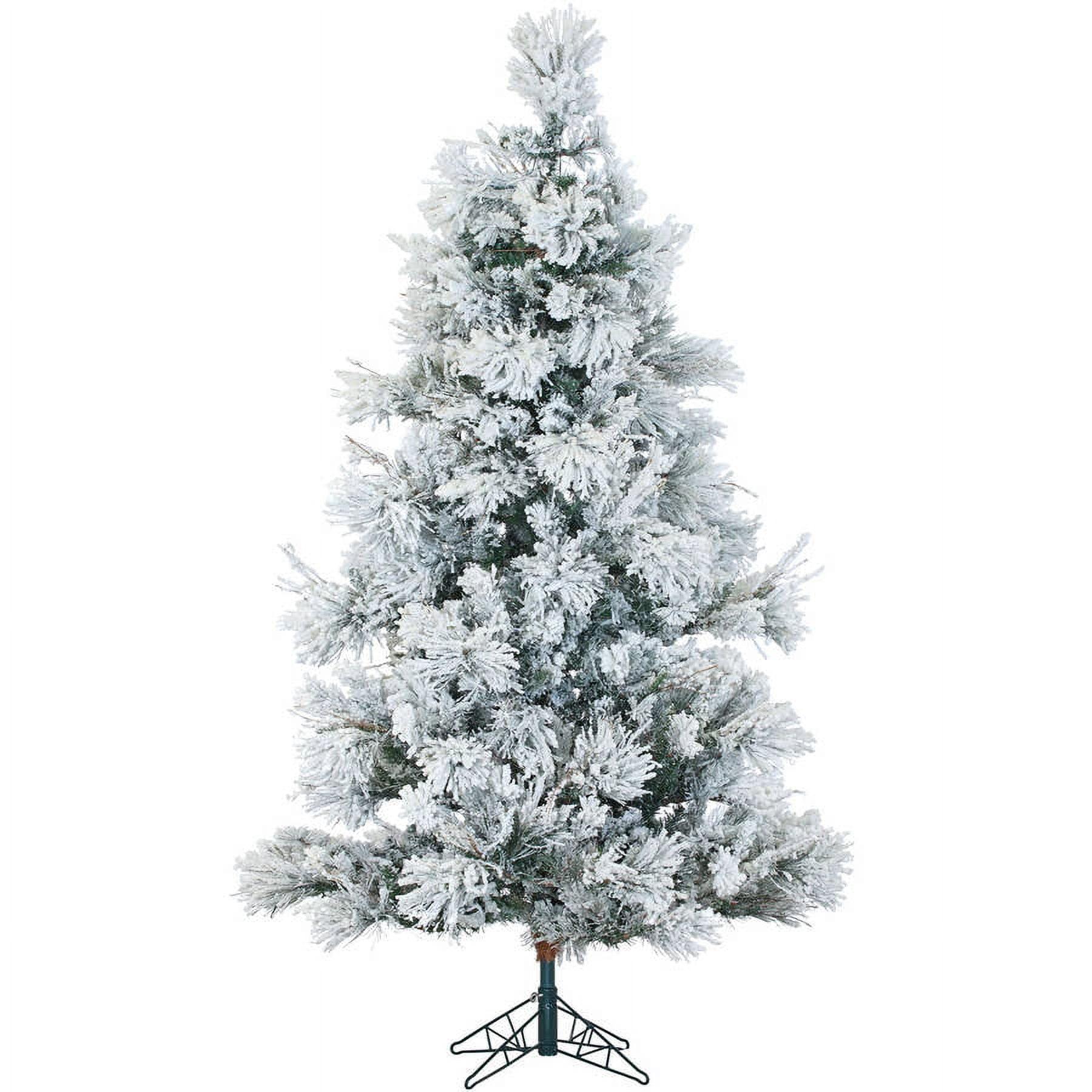 Fraser Hill Farm Flocked Snowy Pine Artificial Christmas Tree