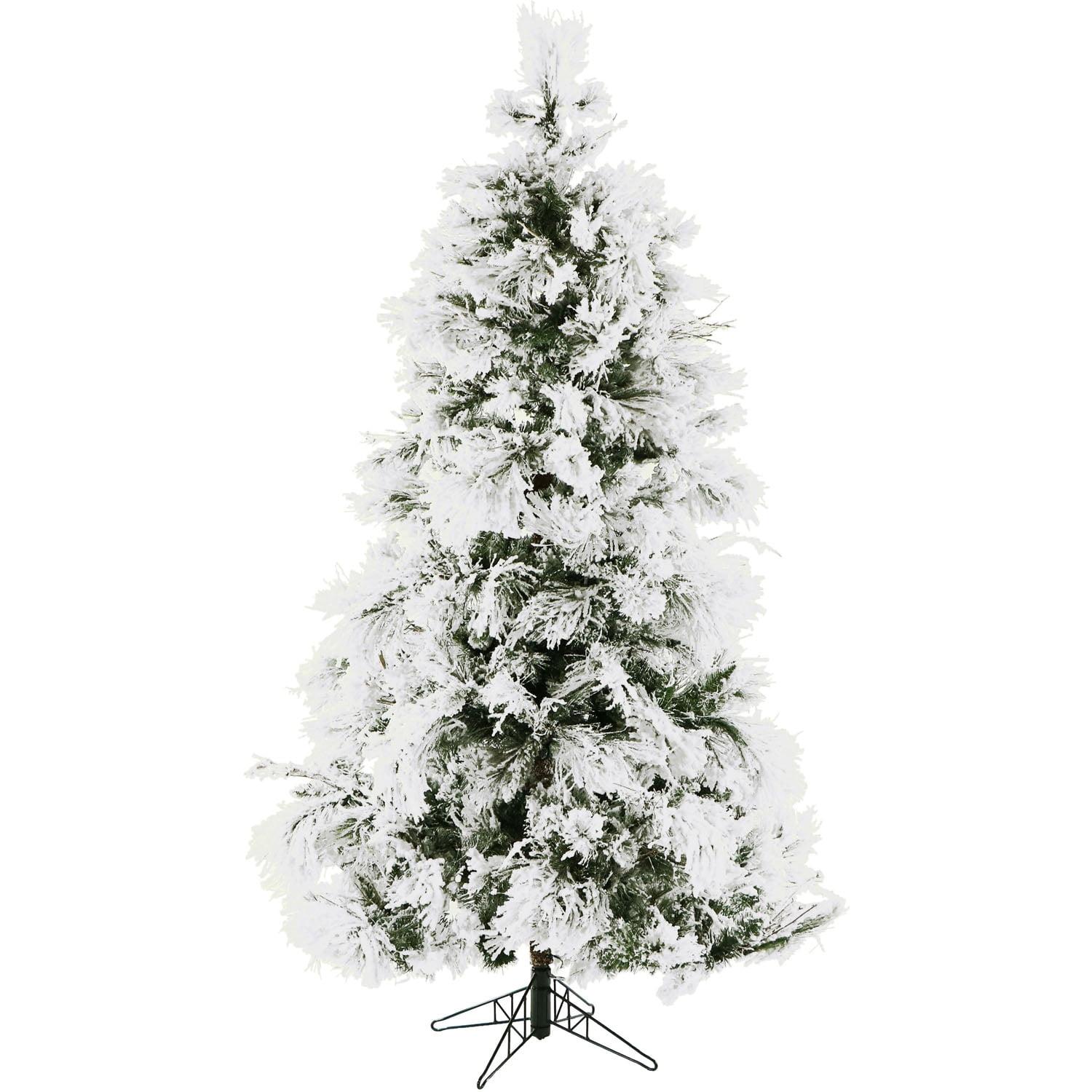 Fraser Hill Farm Flocked Snowy Pine Artificial Christmas Tree