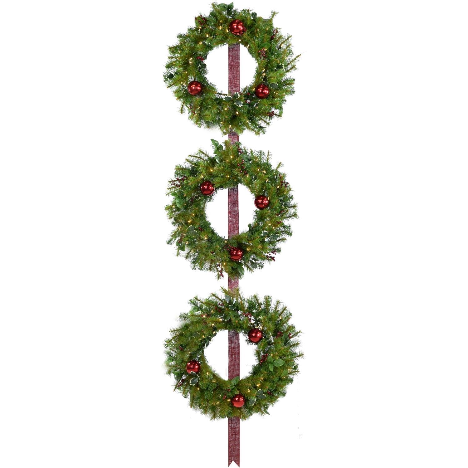 Homestead Newberry Pine Faux Lighted Berry Wreath