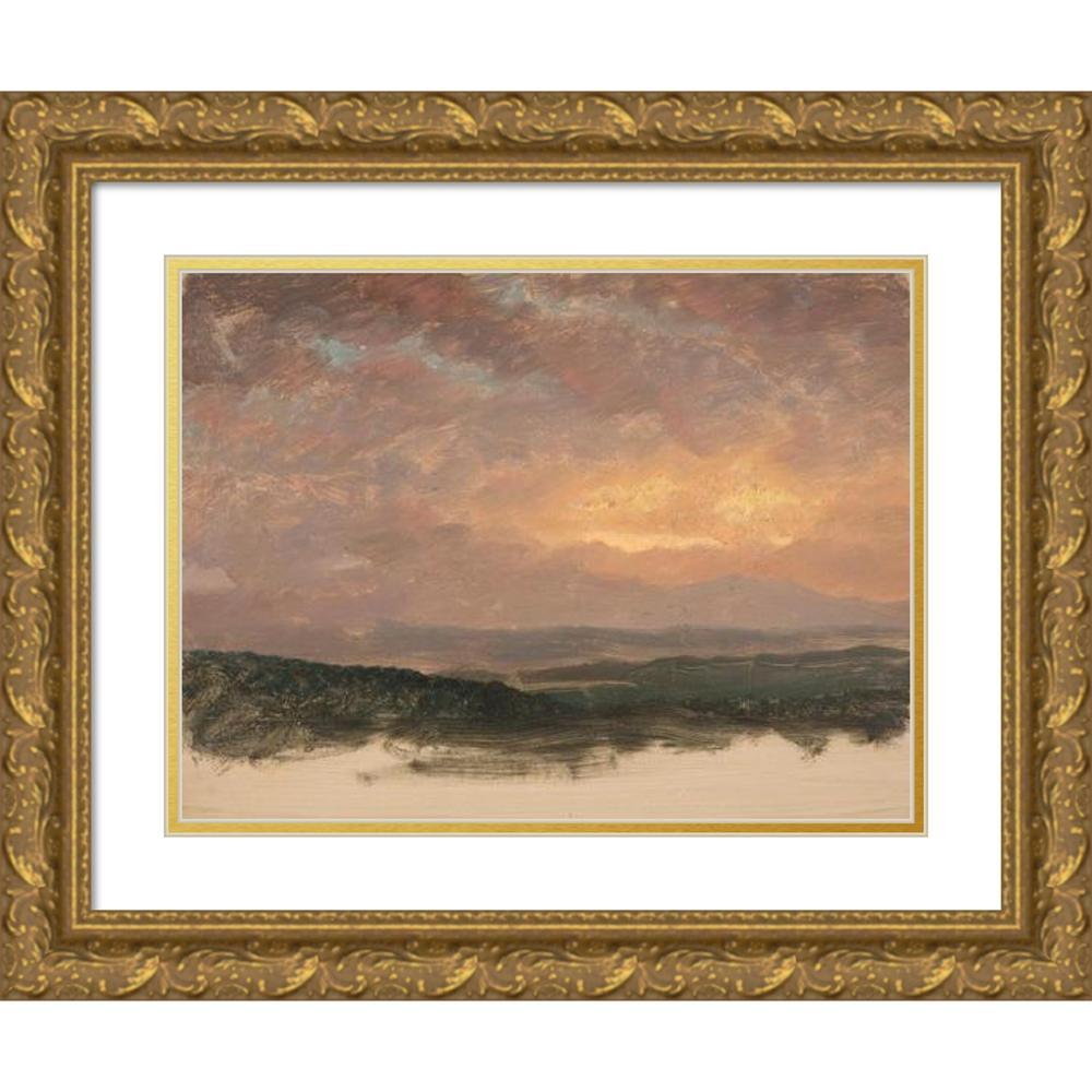 Sunset Over the Catskills Gold Ornate Framed Print 18" x 14"