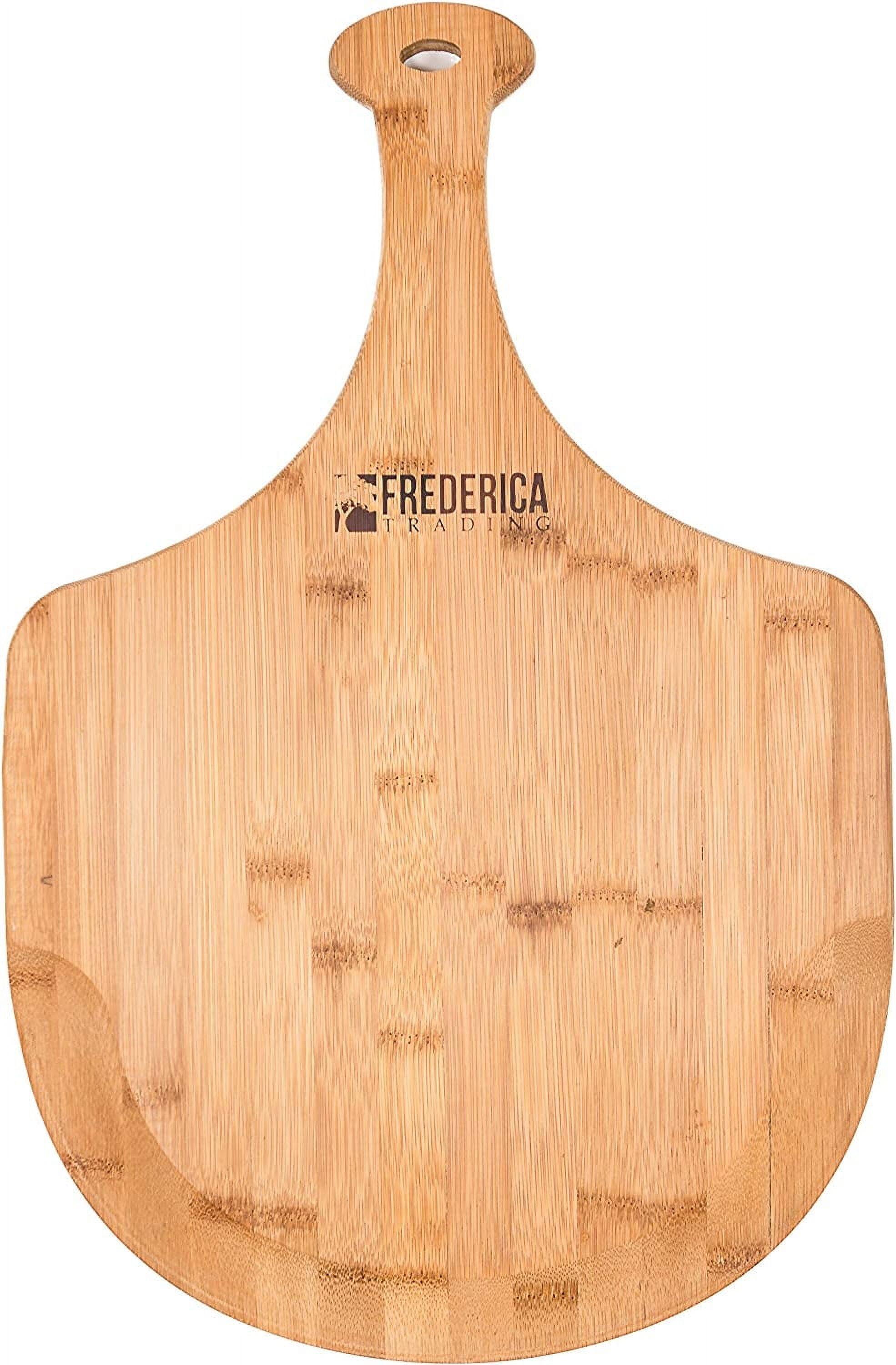 Extra Large Natural Bamboo Pizza Peel Paddle and Cutting Board