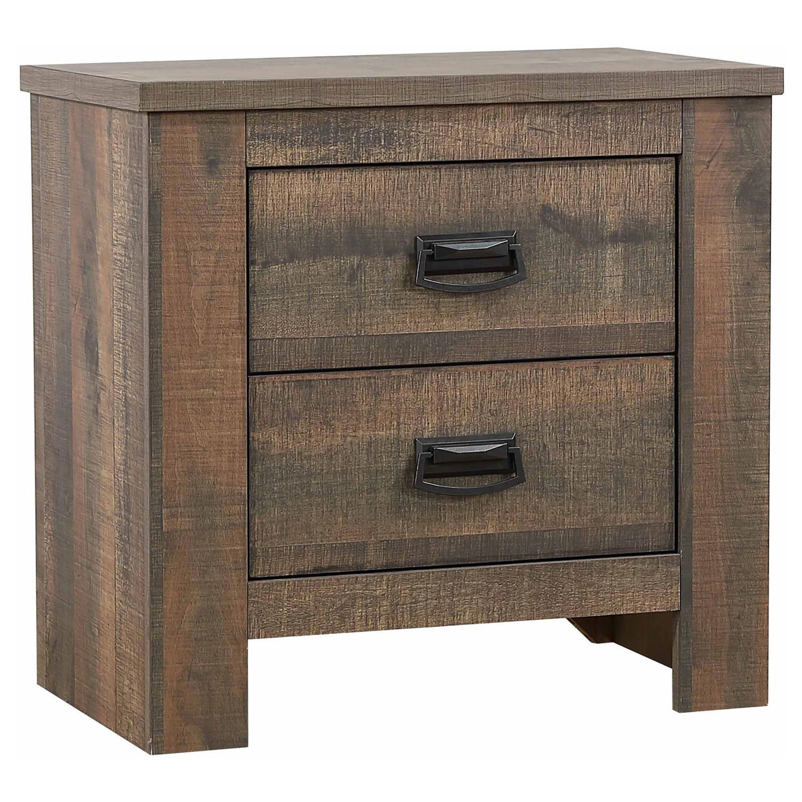 Frederick Weathered Oak Rustic 2-Drawer Nightstand