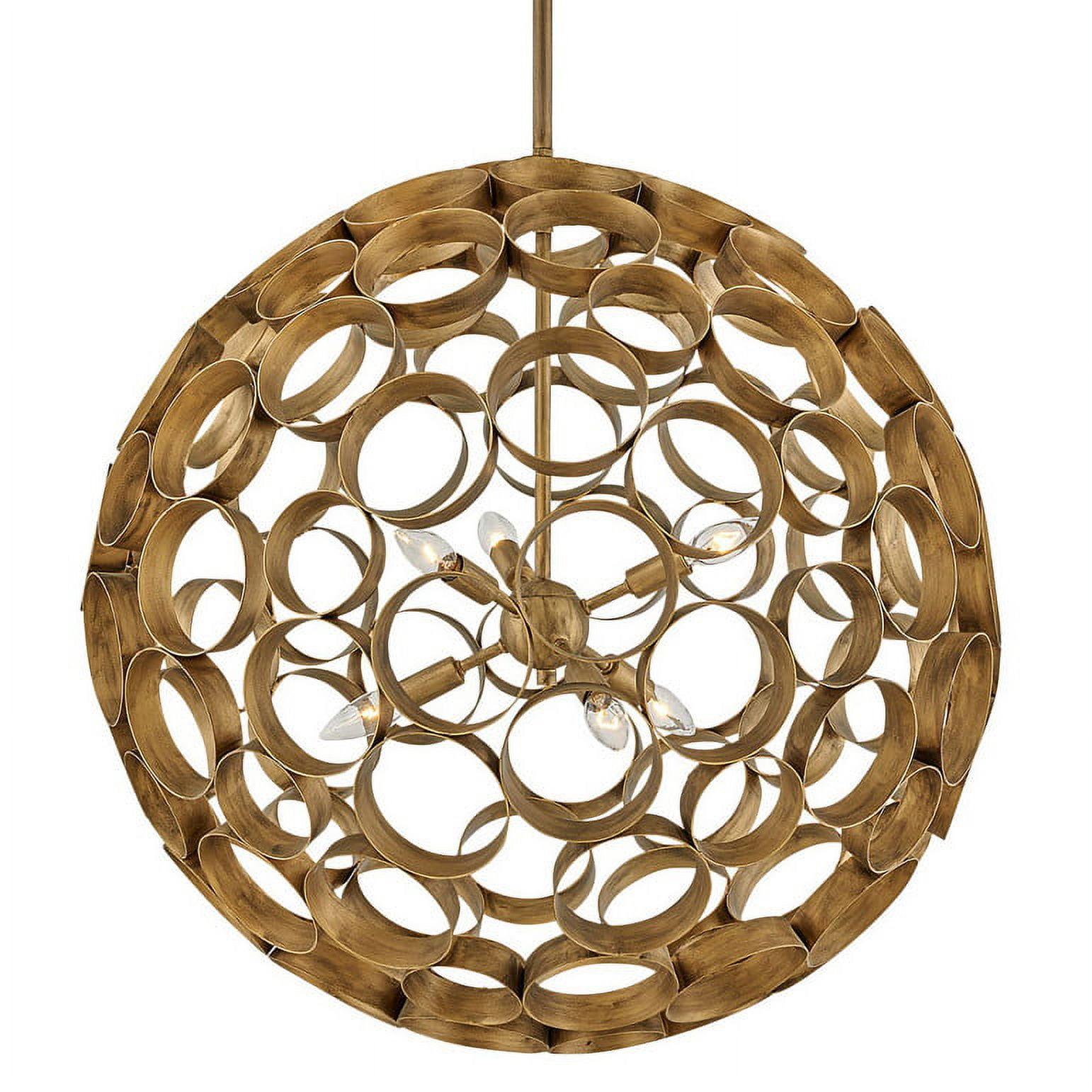 Centric 6 - Light Fabric Globe Chandelier