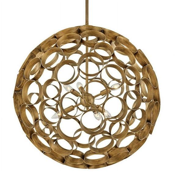 Centric 6-Light Orb Handcrafted Chandelier - Burnished Gold