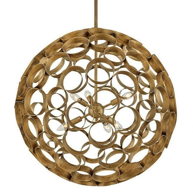 Centric 6-Light Orb Handcrafted Chandelier - Burnished Gold