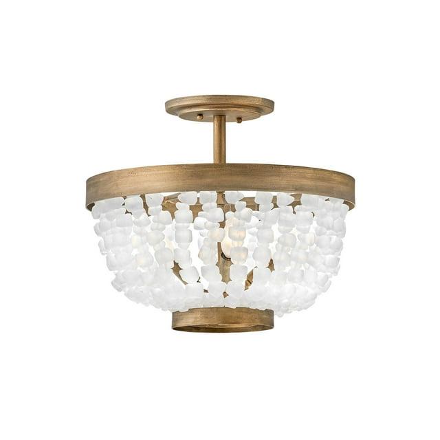 Dune Four-Light Hand-Strung Sea Glass Semi-Flush Mount Ceiling Light