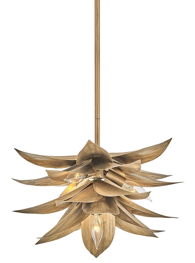 Burnished Gold 4-Light Bohemian Pendant with LED Option