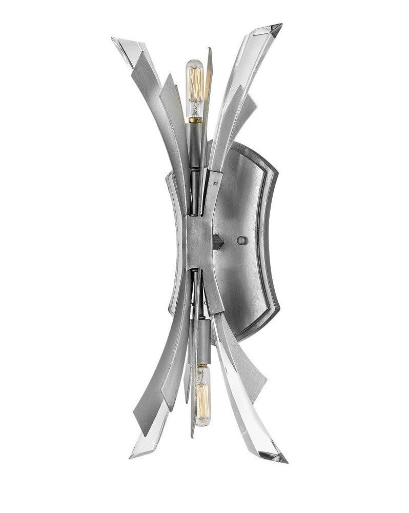 Vida 17.25" Two-Light Modern Wall Sconce w/ Crystal Accents