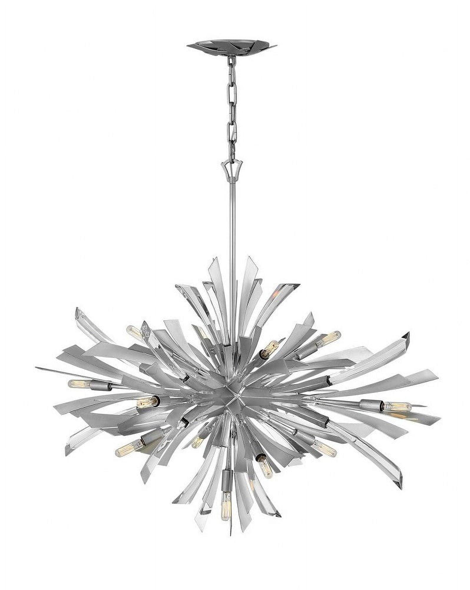 Fredrick Ramond Vida 36" Thirteen-Light Modern Horizontal Hanging Chandelier w/ Crystal Accents