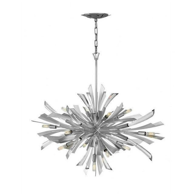 Fredrick Ramond Vida 36" Thirteen-Light Modern Horizontal Hanging Chandelier w/ Crystal Accents