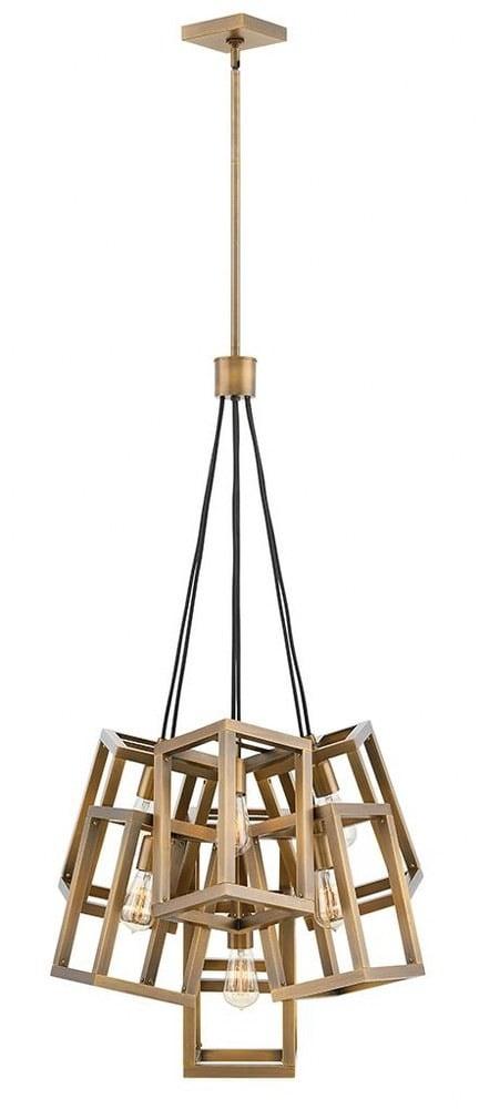 Fredrick Ramond Fr42448 Ensemble 7 Light 28" Wide Abstract Chandelier - Bronze