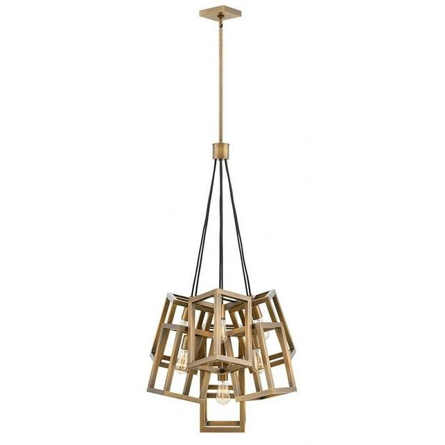 Fredrick Ramond Fr42448 Ensemble 7 Light 28" Wide Abstract Chandelier - Bronze