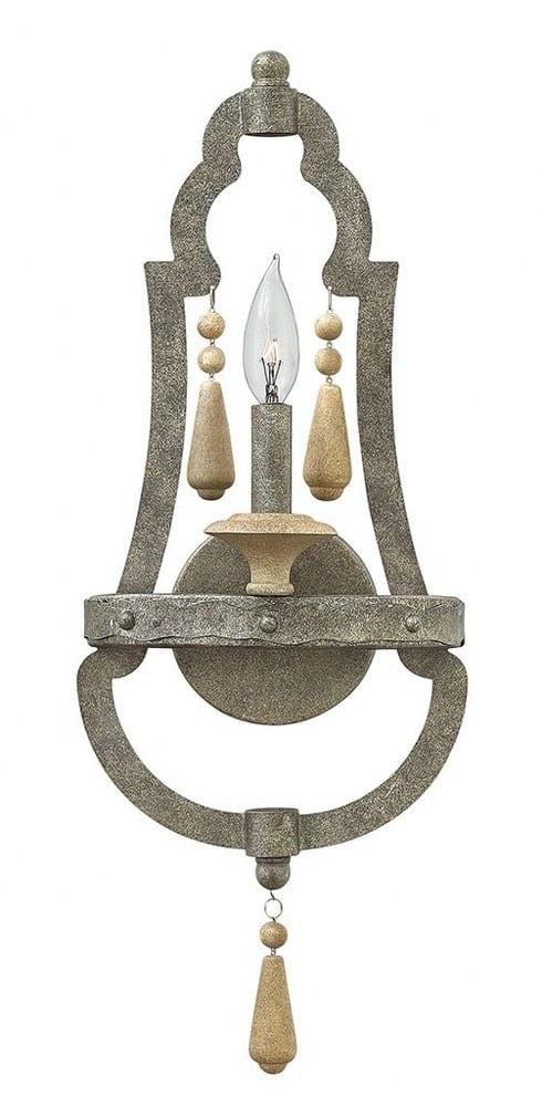 Cordoba Distressed Iron and Wood Bohemian Wall Sconce