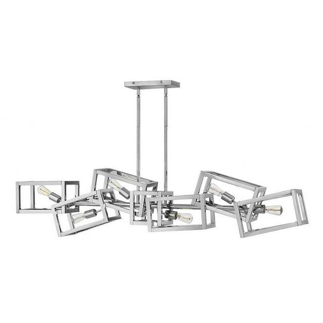 Ensemble Six Light Linear Geometric Square Chandelier