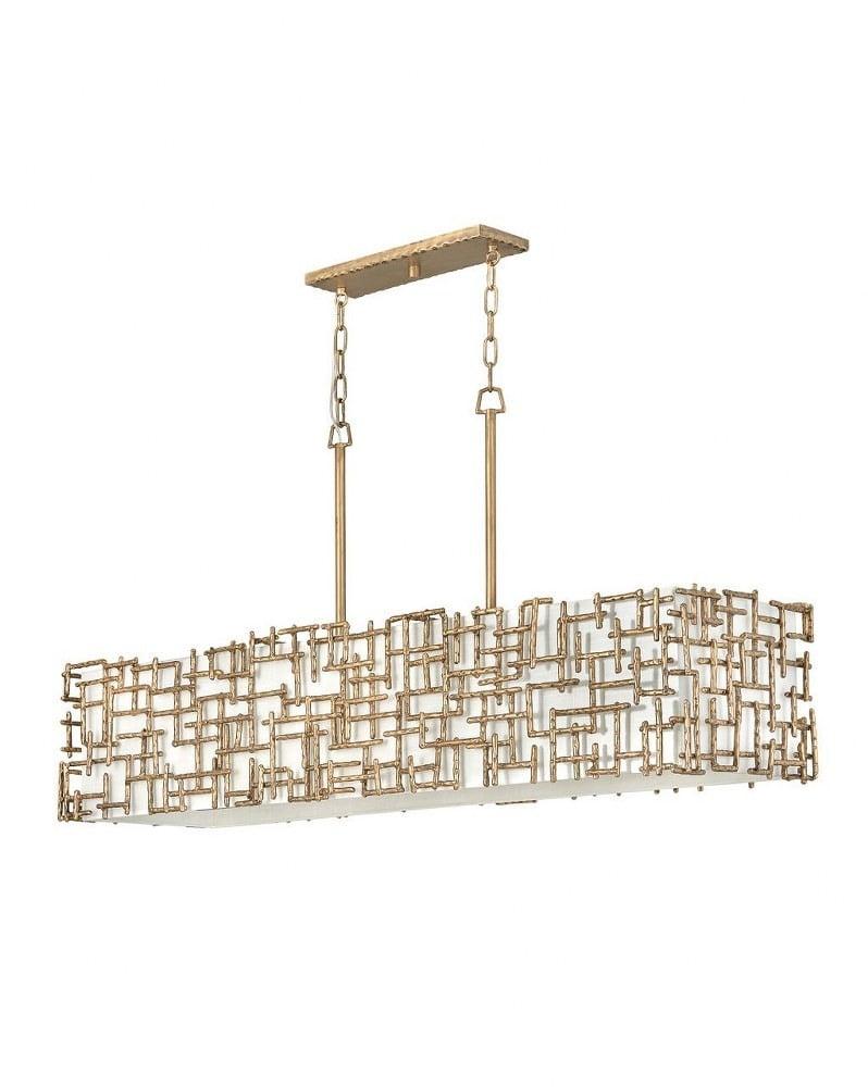 Fredrick Ramond Lighting - Farrah-Eight Light Linear Oval Chandelier in