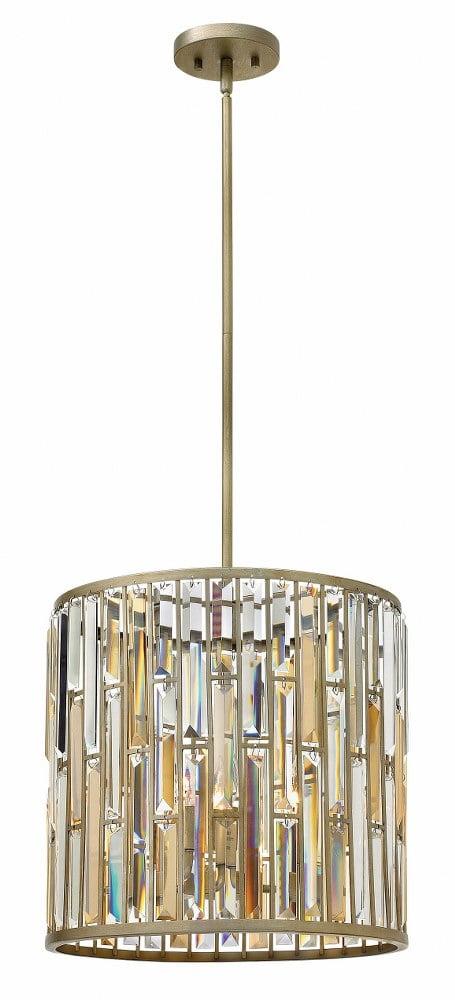 Gemma Silver Leaf LED 3-Light Crystal Chandelier