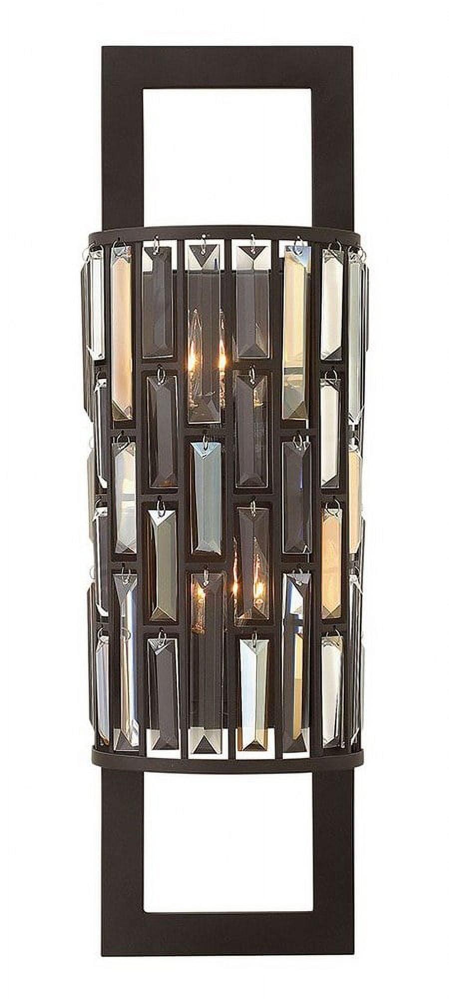 Vintage Bronze Dual-Light Candelabra Sconce with Amber Prism Accents