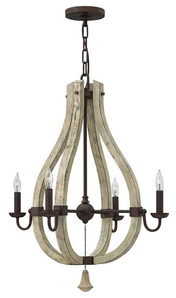 Middlefield 4 - Light Fabric Dimmable Empire Chandelier