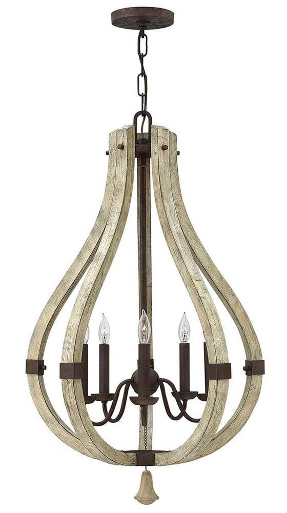 Middlefield 5-Light Iron Rust and Weathered Ash Chandelier