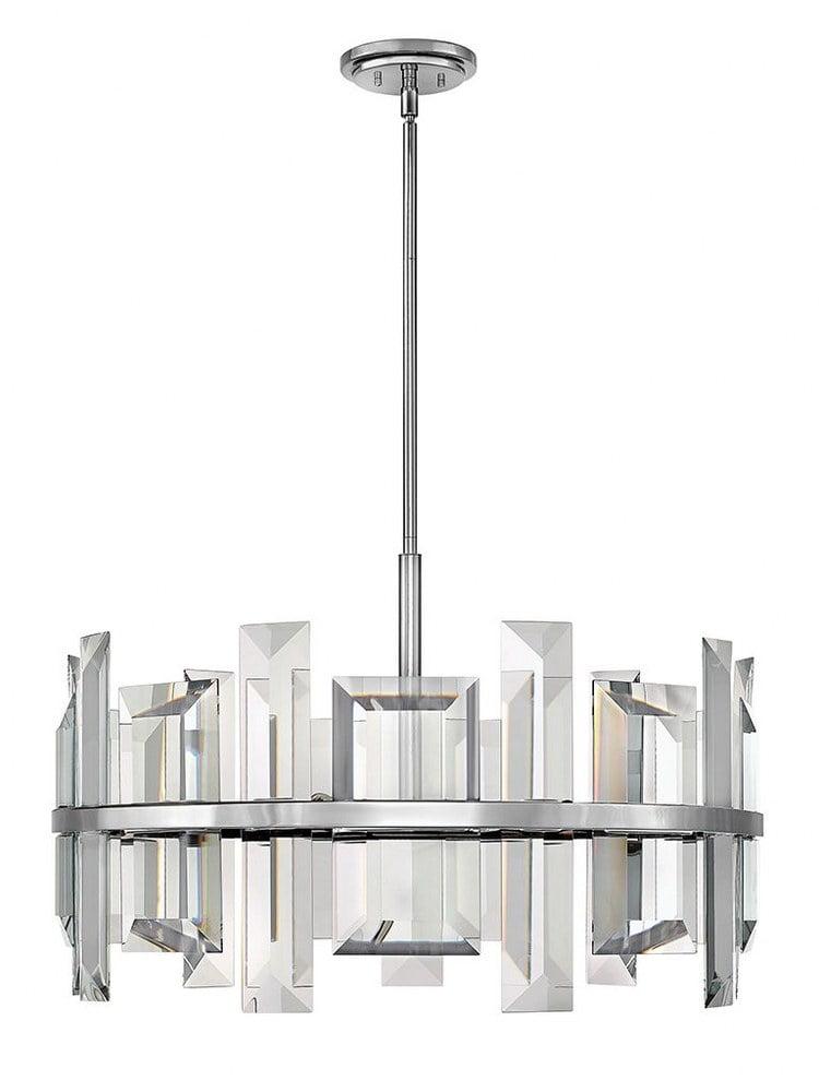 Odette Polished Nickel 9-Light Crystal Chandelier