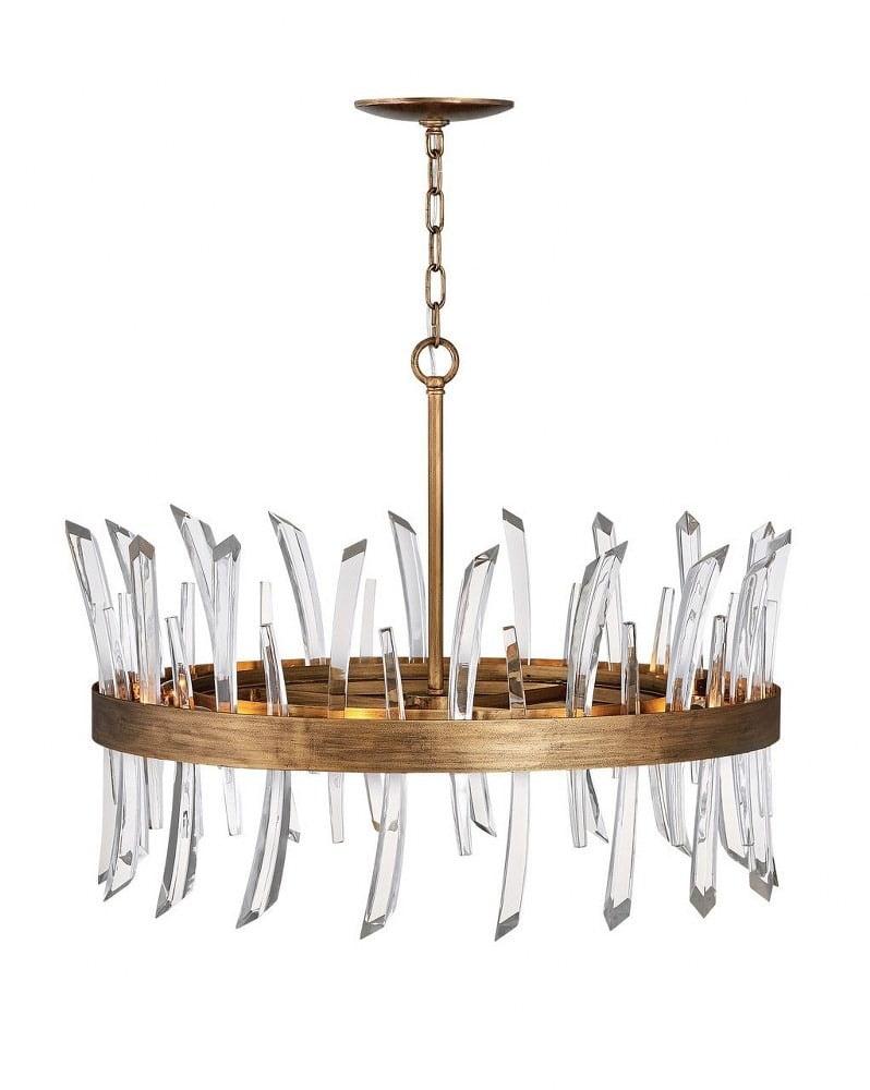 Revel 8-Light Burnished Gold Chandelier with Luxe Crystal Rods