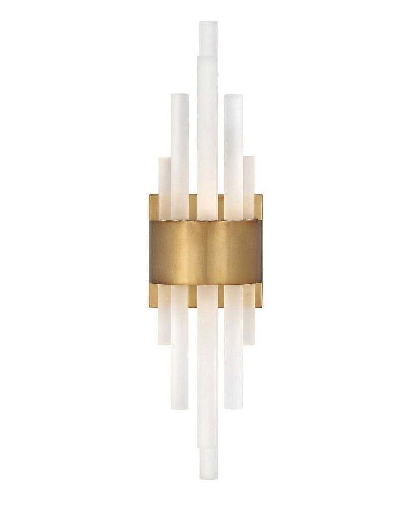 Trinity Heritage Brass 12-Light LED Dimmable Wall Sconce with Frosted Glass