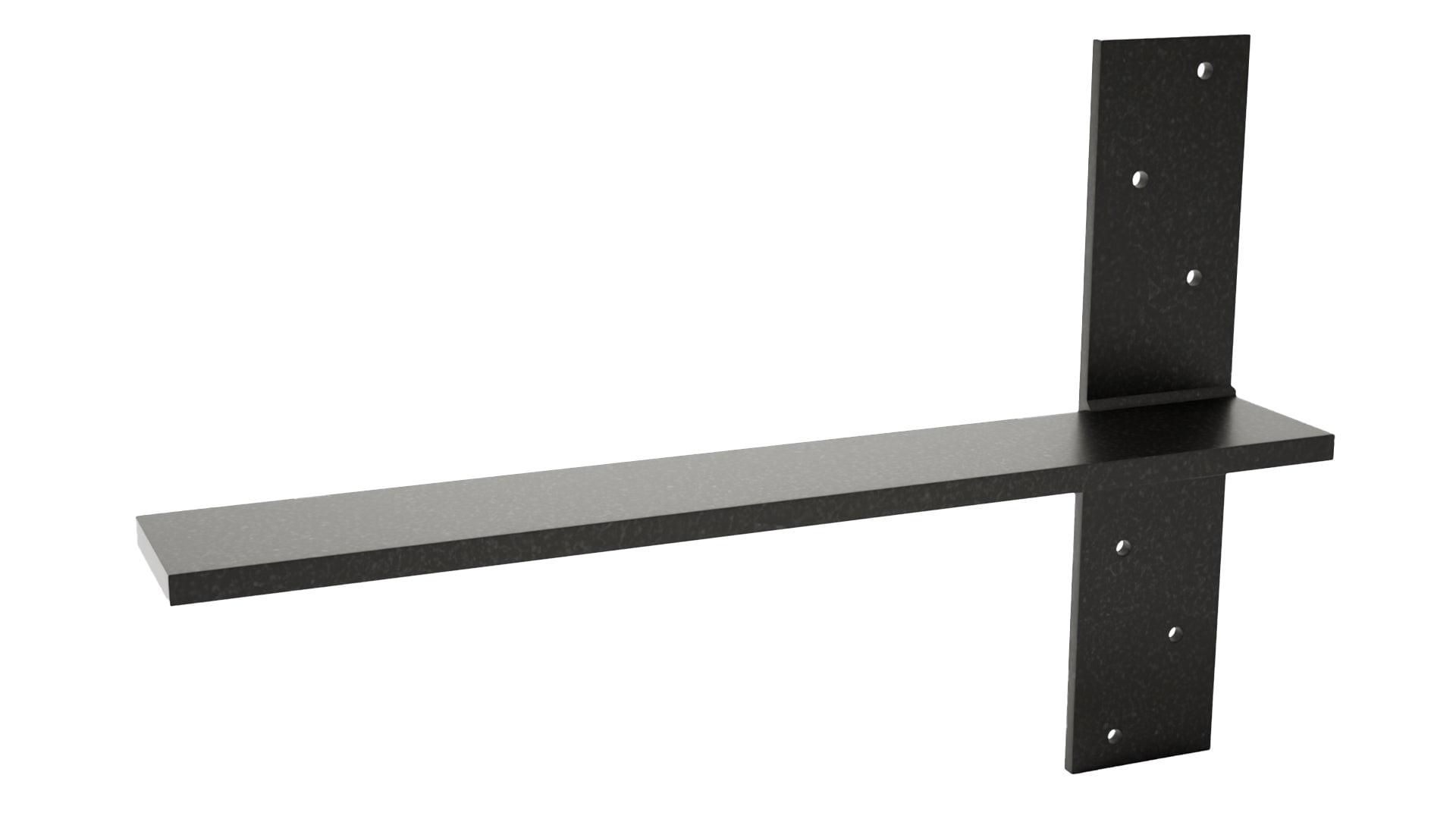 8-Inch Black Aluminum Floating Shelf Bracket