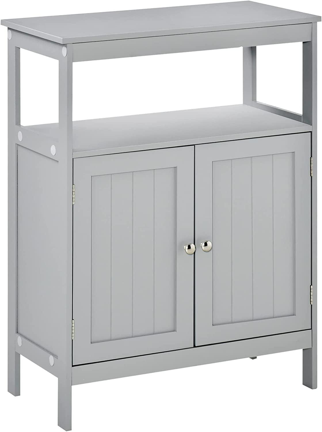 kleankin Freestanding Modern Bathroom Storage Cabinet, with Doors and Open Shelf, Bathroom Organizer Furniture