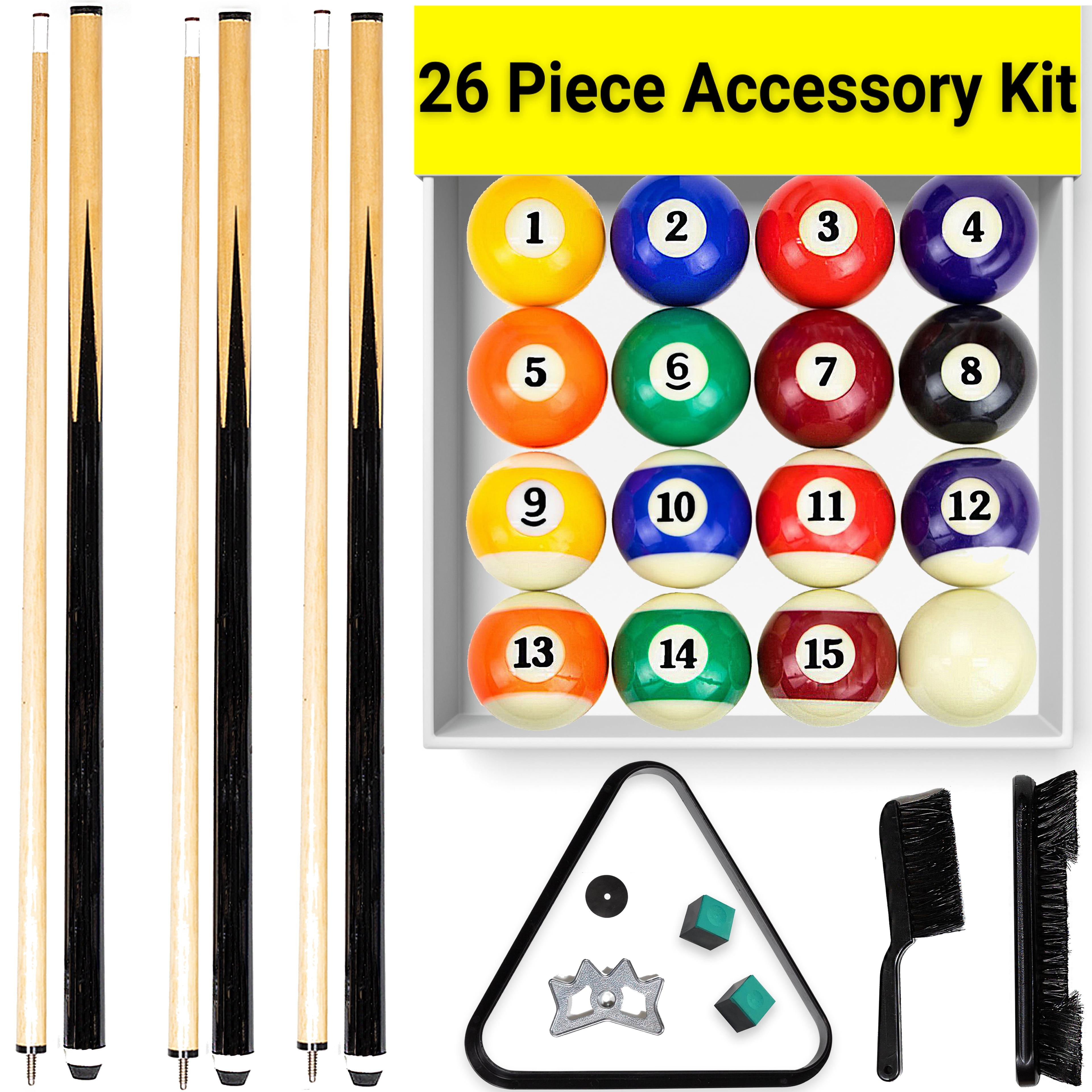 26-Piece Premium Billiard Pool Table Accessory Kit