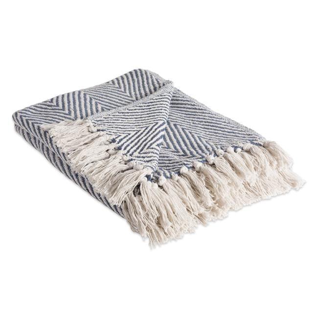 French Blue Urban Chevron Throw