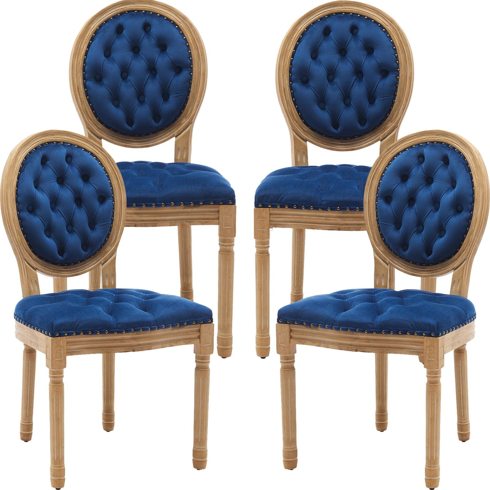 One Allium Way® French Style Vintage Solid Wood Upholstered Dining Chair (Set of 4)