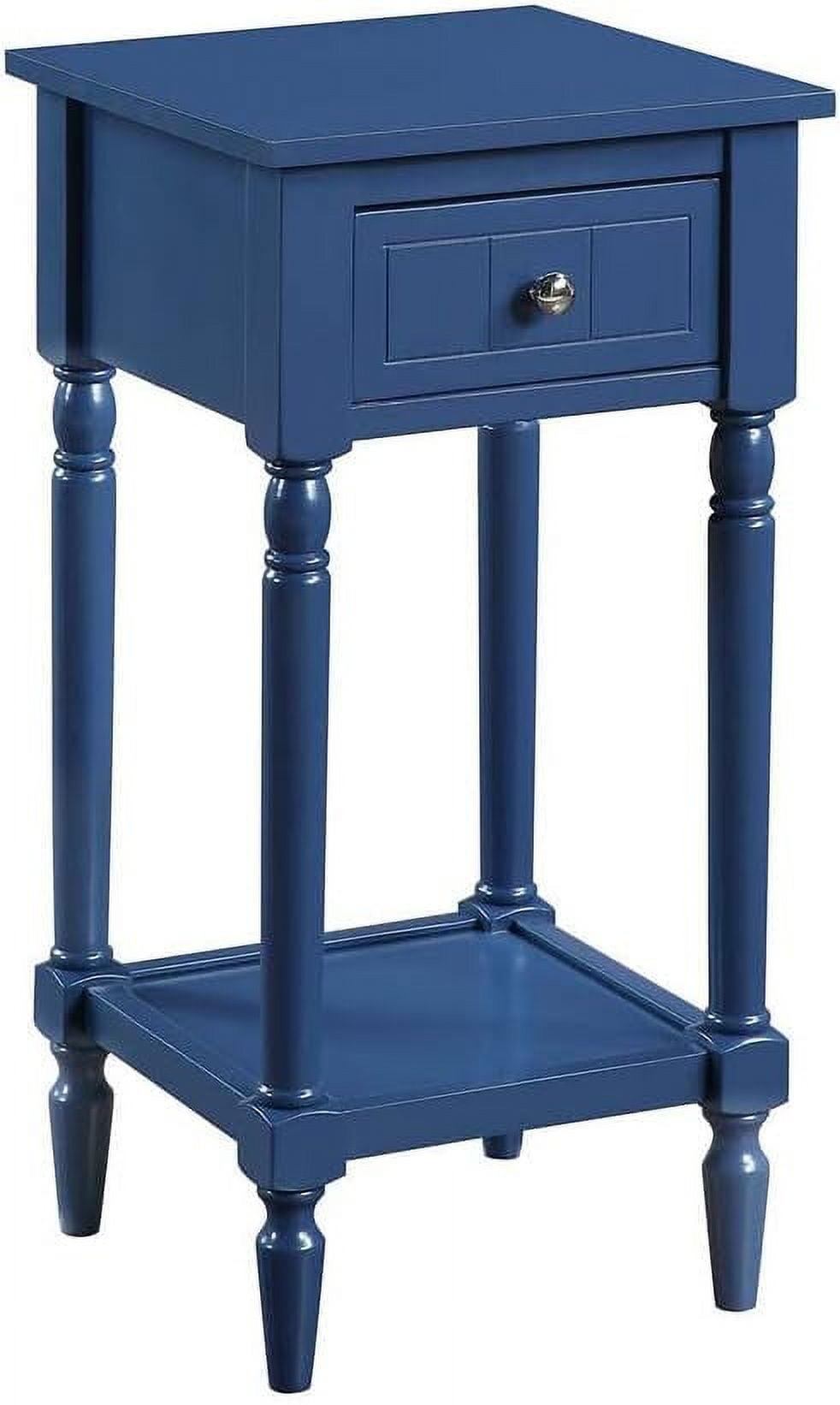 Convenience Concepts French Country Khloe 1 Drawer Accent Table with Shelf, Cobalt Blue