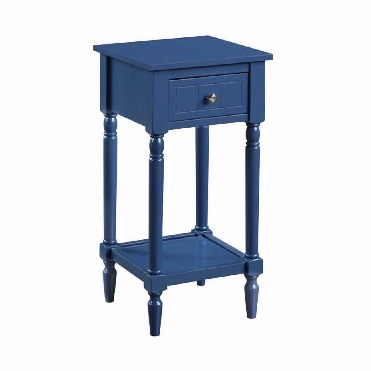 Convenience Concepts French Country Khloe 1 Drawer Accent Table with Shelf, Cobalt Blue