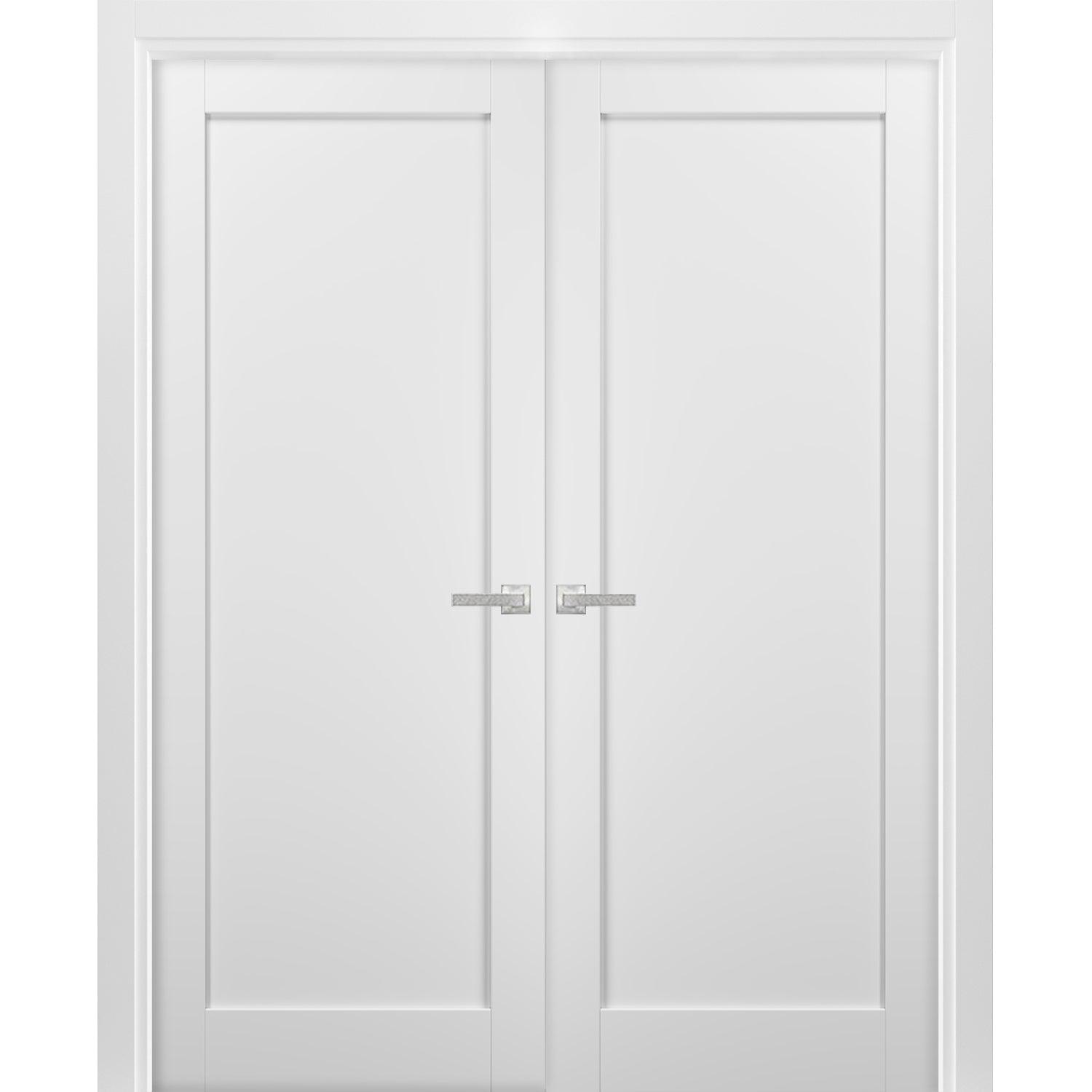 White Solid MDF Double Panel Interior Doors 84 x 80