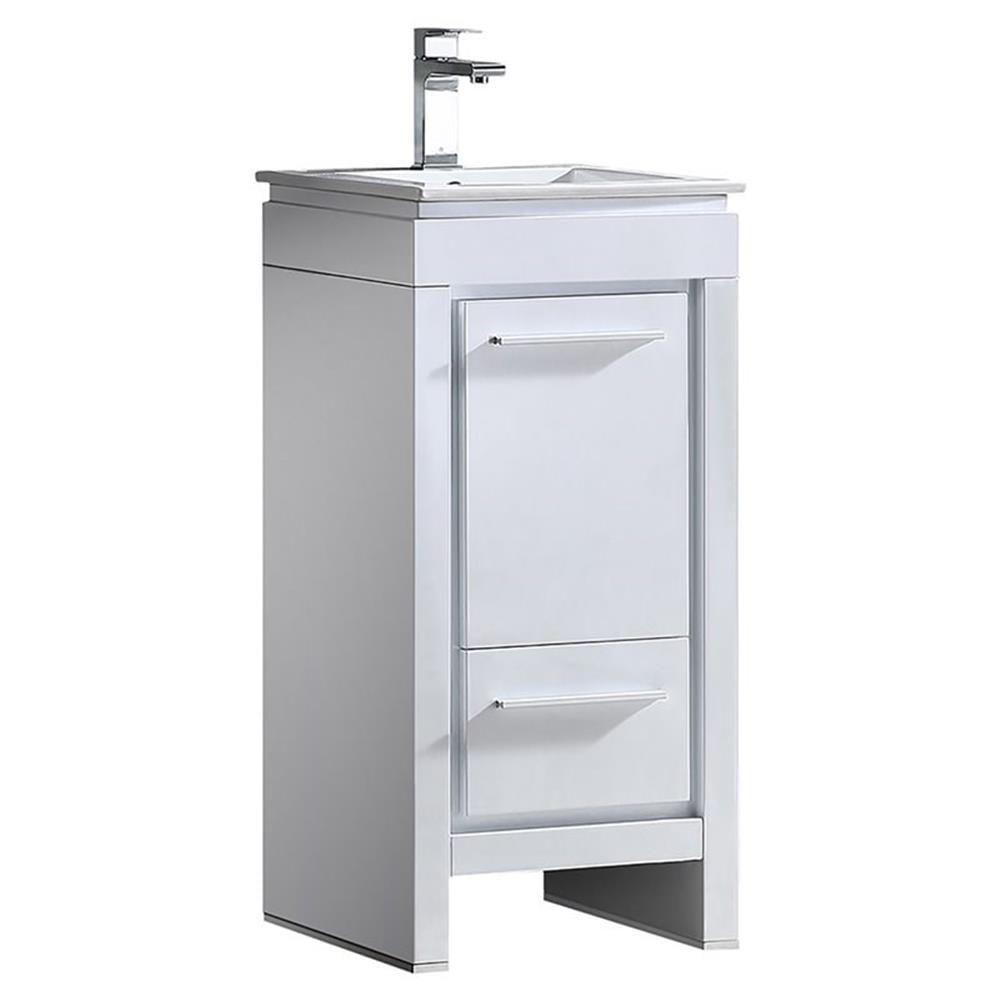 Fresca Allier 16" White Modern Bathroom Cabinet with Sink