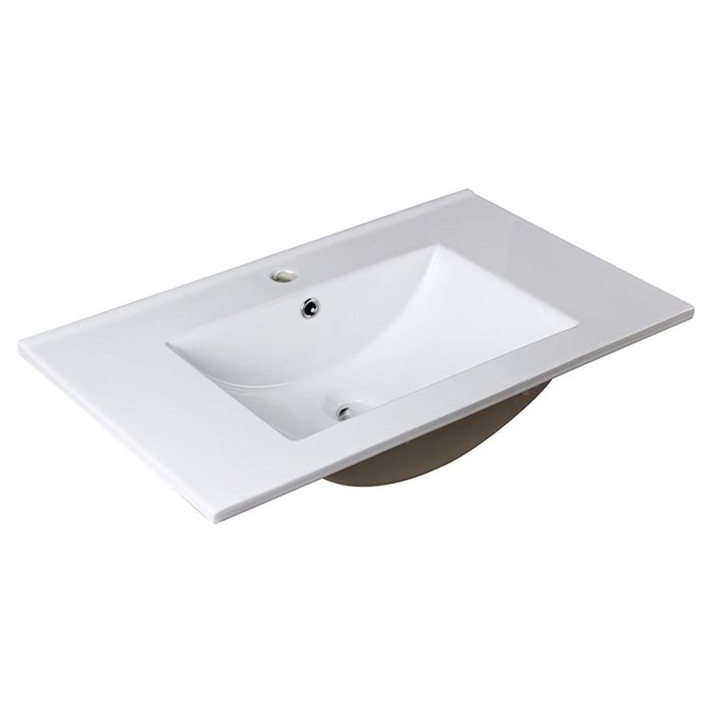 Fresca Allier 18.5'' White Ceramic Rectangular Bathroom Sink with Overflow