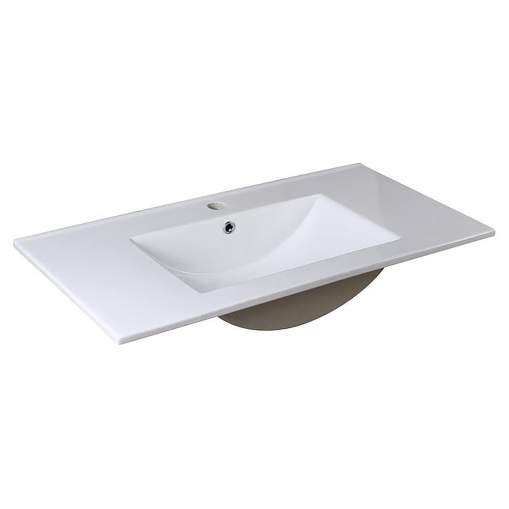 Fresca Allier 18.25'' White Ceramic Rectangular Bathroom Sink with Overflow