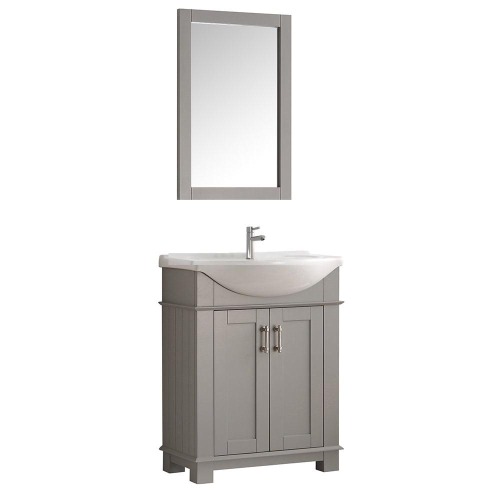 Hartford 30" Gray Freestanding Traditional Bathroom Vanity with Ceramic Sink