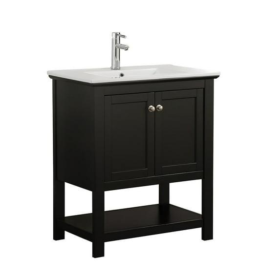 Manchester 30" Freestanding Single Sink Bathroom Vanity with Integrated Sink (Faucet Not Included)