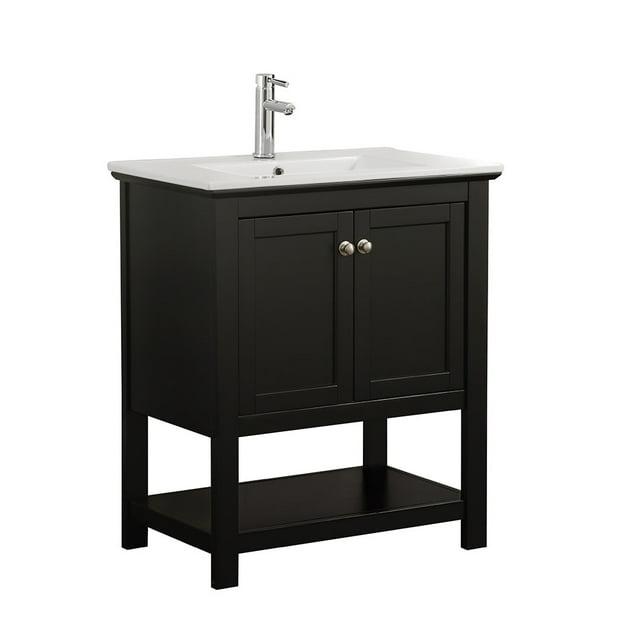Manchester 30" Freestanding Single Sink Bathroom Vanity with Integrated Sink (Faucet Not Included)