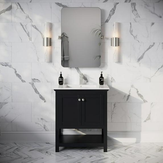 Manchester 30" Freestanding Single Sink Bathroom Vanity with Integrated Sink (Faucet Not Included)