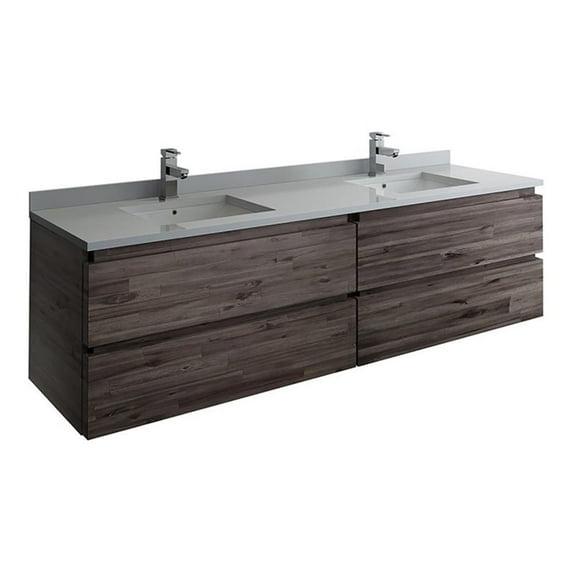 Fresca Formosa 70" Wall Mount Floating Double Sink Bathroom Vanity Base Only - Top and Sink Not Included