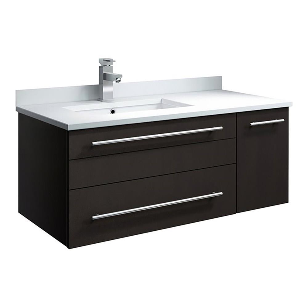 Fresca Lucera 36" Wall Mounted Single Sink Bathroom Vanity Set