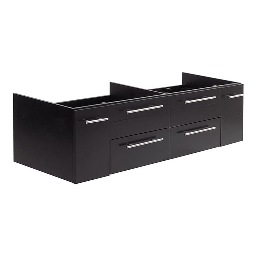 Fresca Lucera 60" Wall Mount Double Undermount Sink Bathroom Vanity Base Only (Top & Sink Not Included)