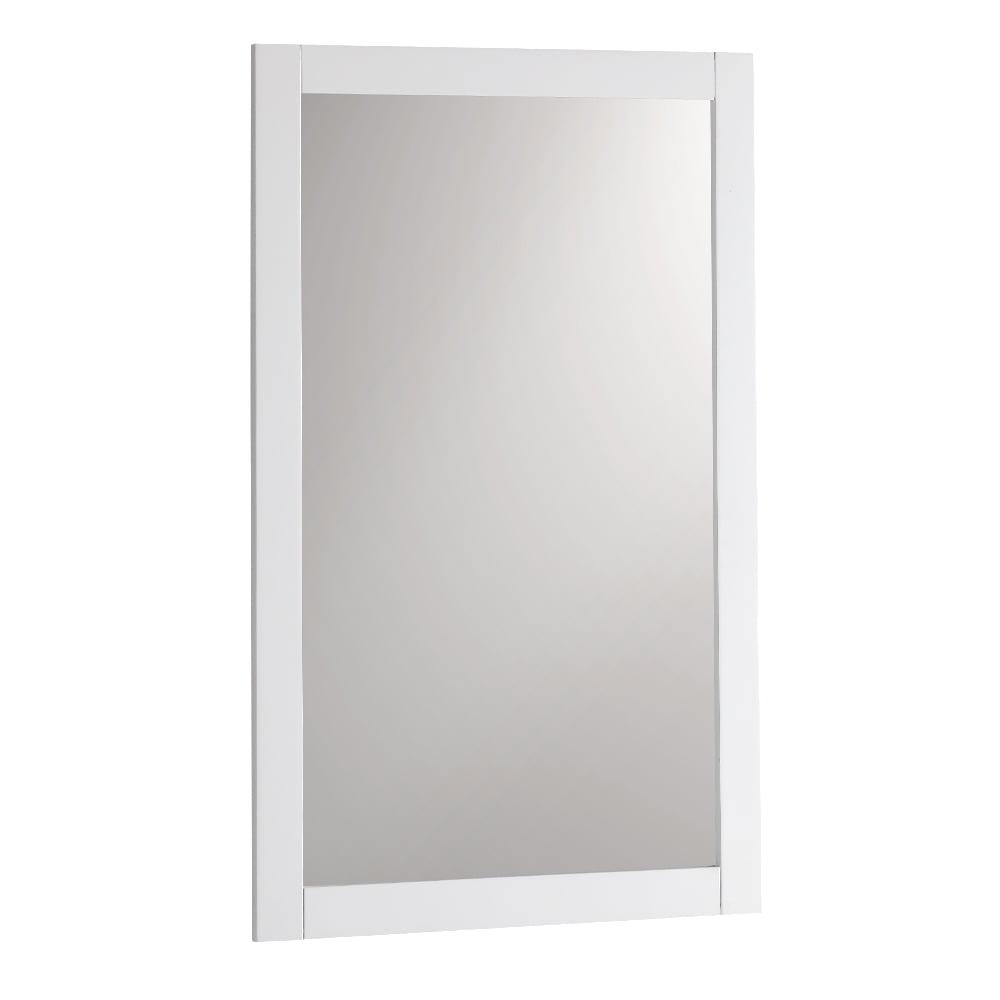 Elegant Manchester 20" White Solid Wood Traditional Bathroom Vanity Mirror