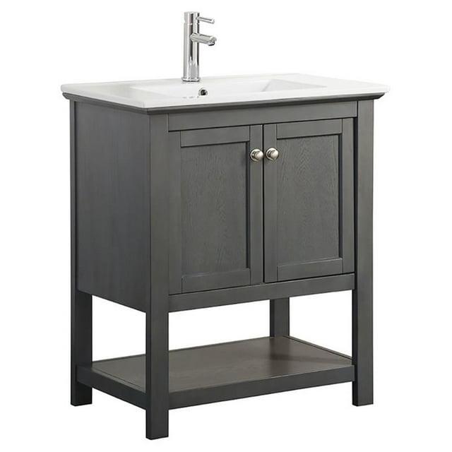 Manchester 30" Freestanding Single Sink Bathroom Vanity with Integrated Sink (Faucet Not Included)