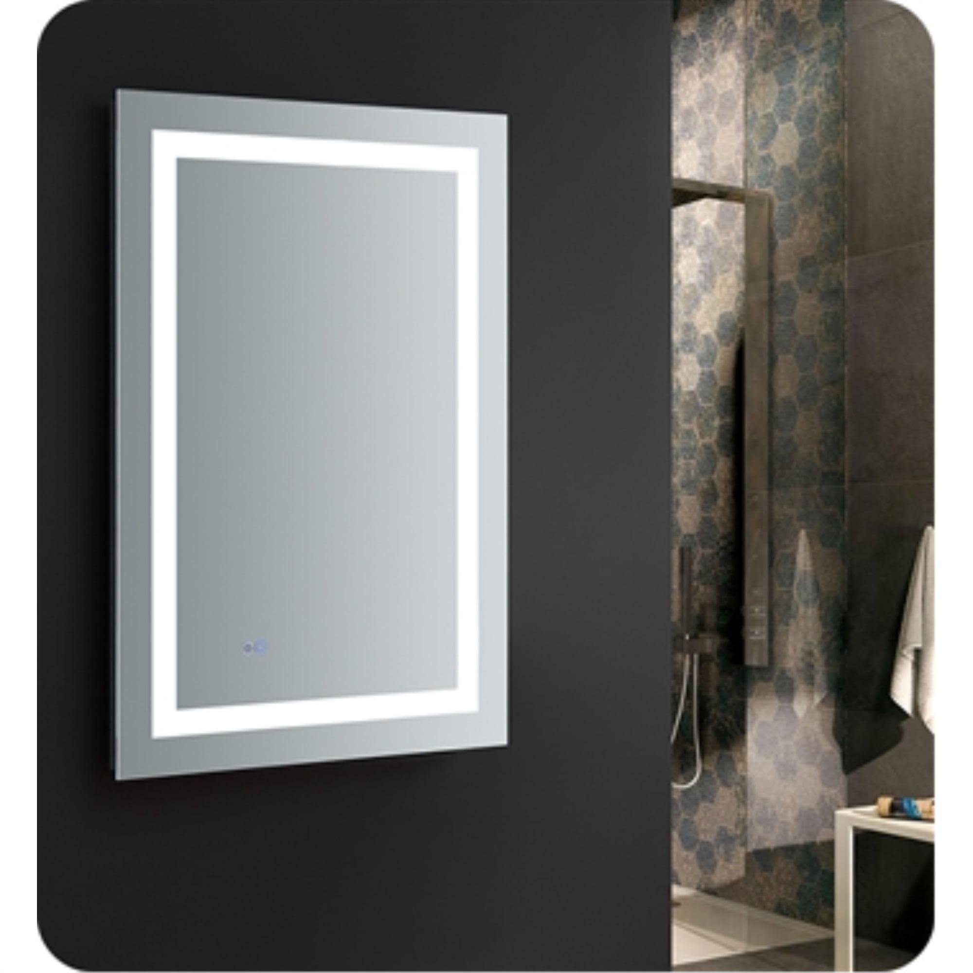 Frameless Rectangular LED Lighted Bathroom Vanity Mirror