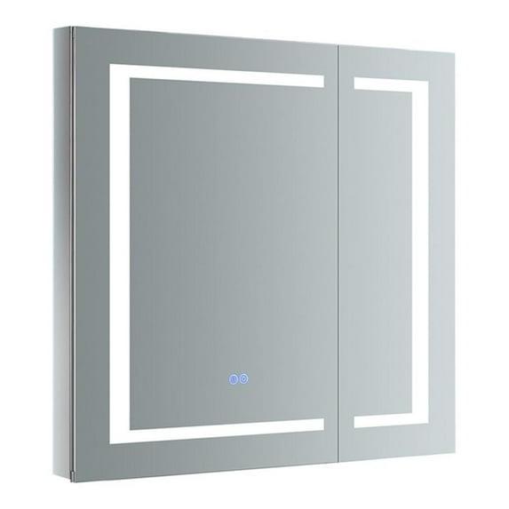 Fresca Spazio 30x30" LED Lighting Aluminum Bathroom Medicine Cabinet in Mirrored